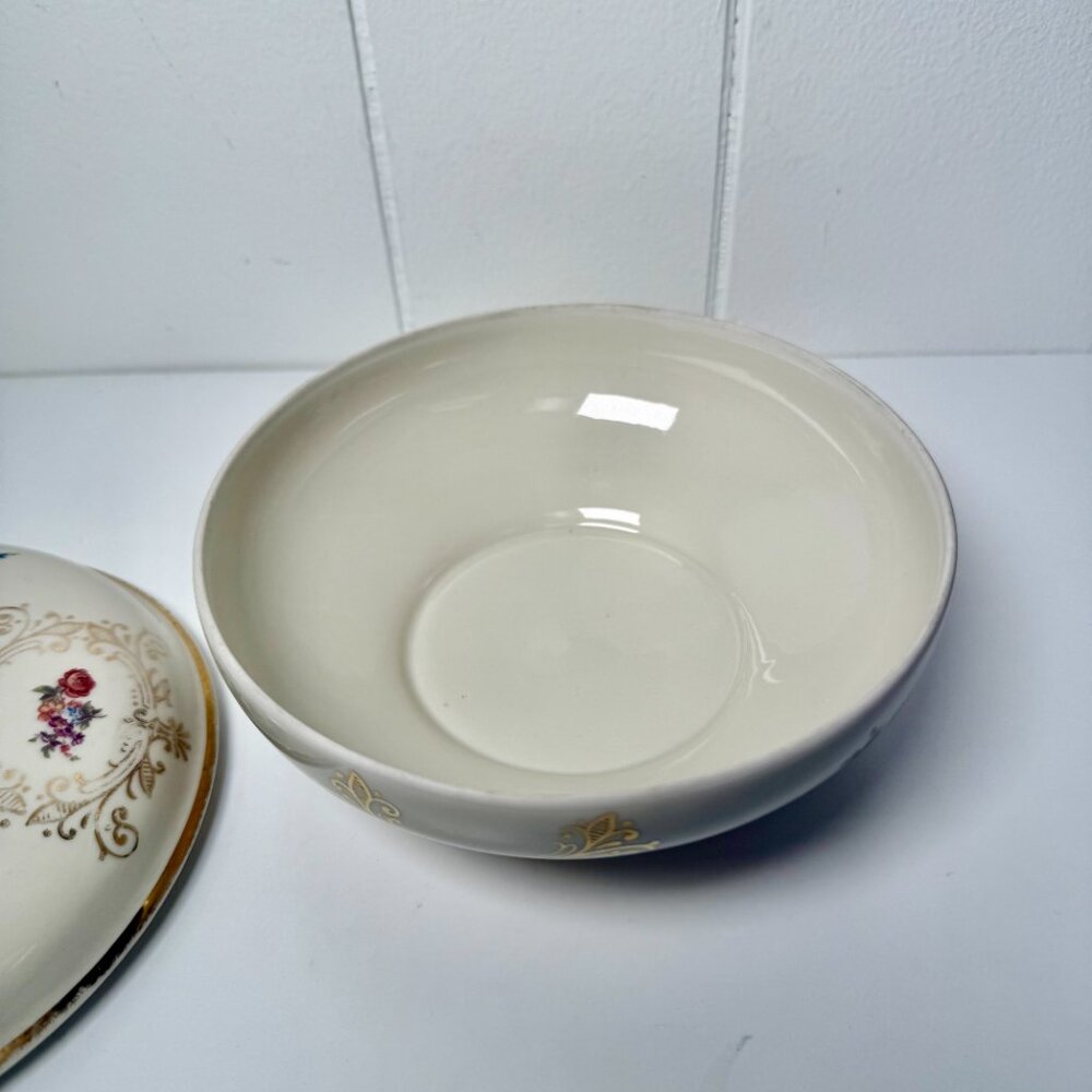 Vintage German Porcelain Covered Dish Dusting Powder Dish Trinket Dish - Picture 5 of 10